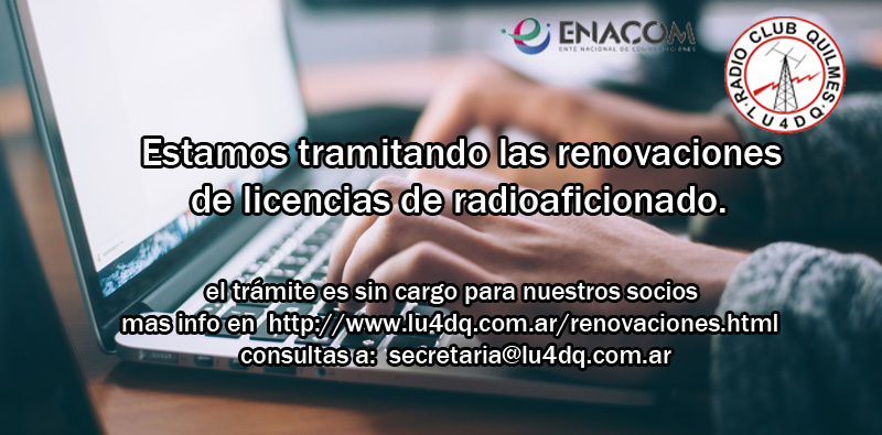 ENACOM Renovaciones de Licencia de Radioaficionados